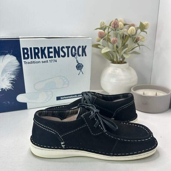 Birkenstock Pasadena Suede Moc Toe Shoe Nubuk Black Women 6/Men 4 EU 37 NWB - Picture 7 of 10